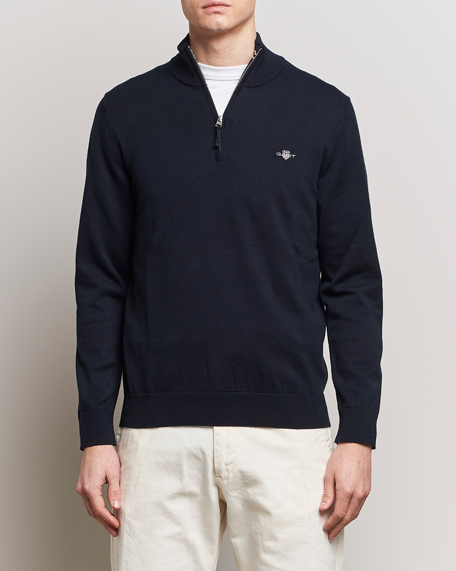 Herr | Realisation | GANT | Classic Cotton Half Zip Evening Blue