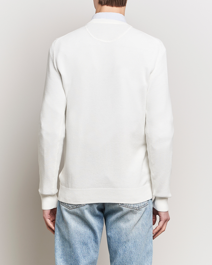 Herr | Tröjor | GANT | Cotton Pique Crew Neck Sweater Eggshell