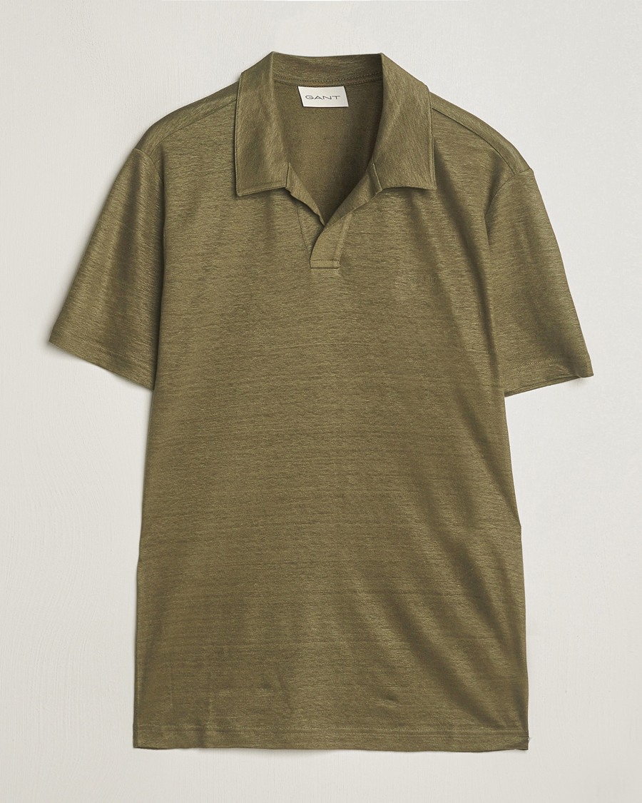 Herr | Pikéer | GANT | Linen Polo Juniper Green