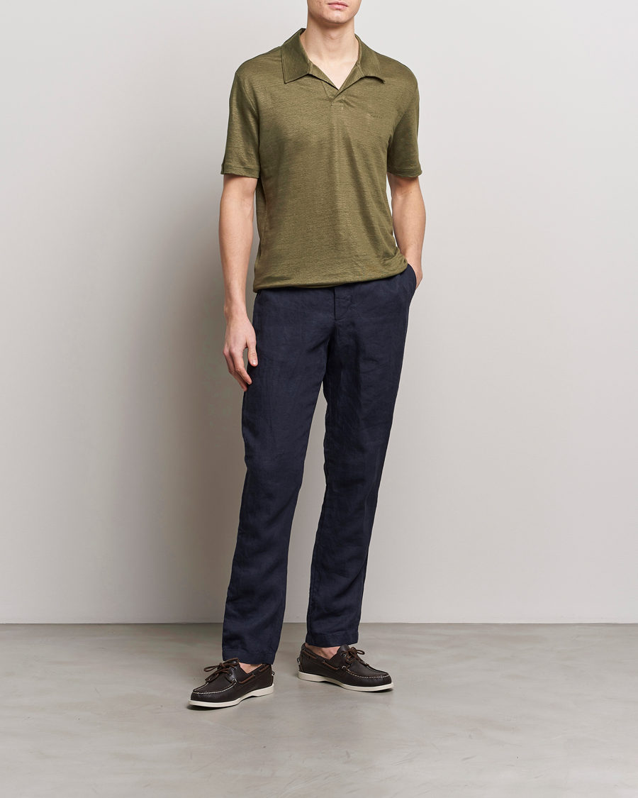 Herr | Pikéer | GANT | Linen Polo Juniper Green