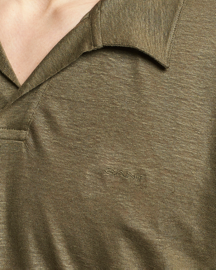 Herr | Pikéer | GANT | Linen Polo Juniper Green