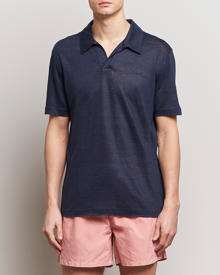 Herr | Pikéer | GANT | Linen Polo Evening Blue