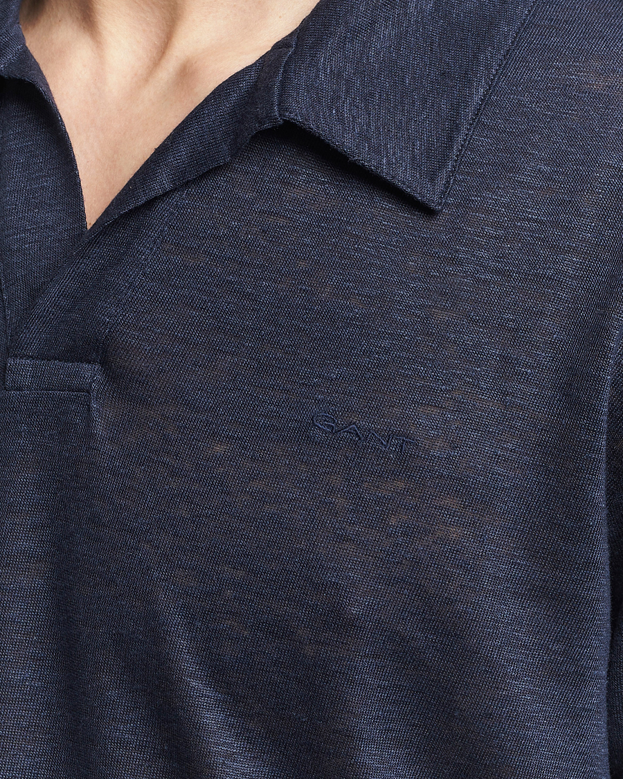 Herr | Pikéer | GANT | Linen Polo Evening Blue