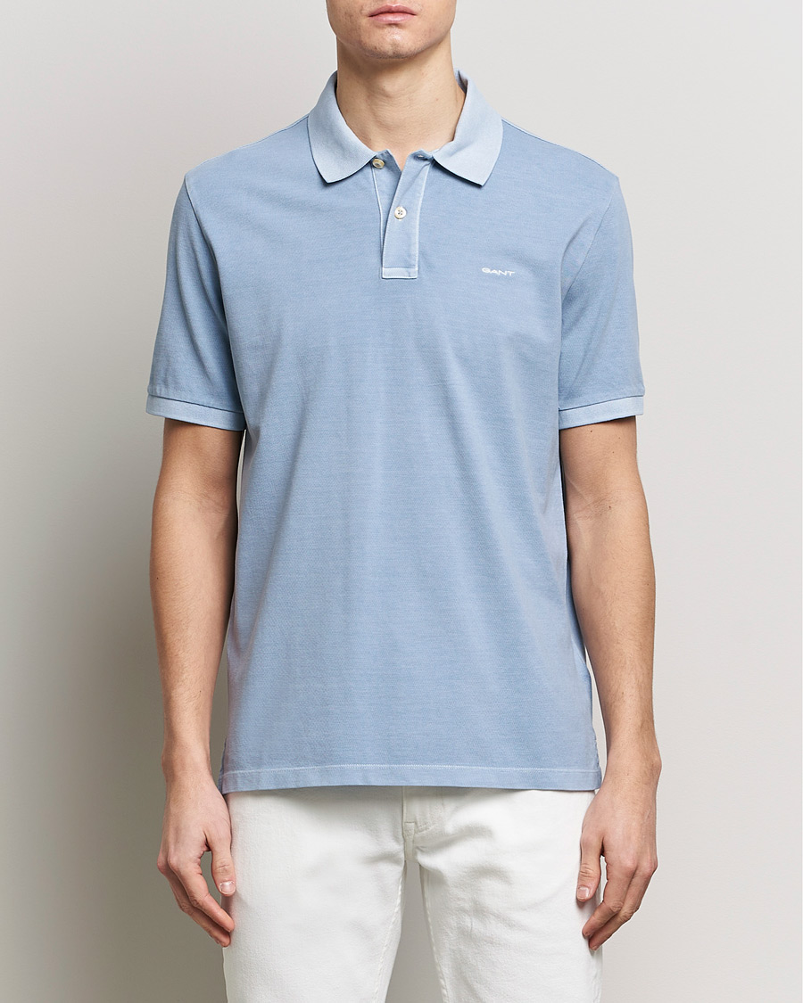 Herr | Kortärmade pikéer | GANT | Sunbleached Polo Dove Blue