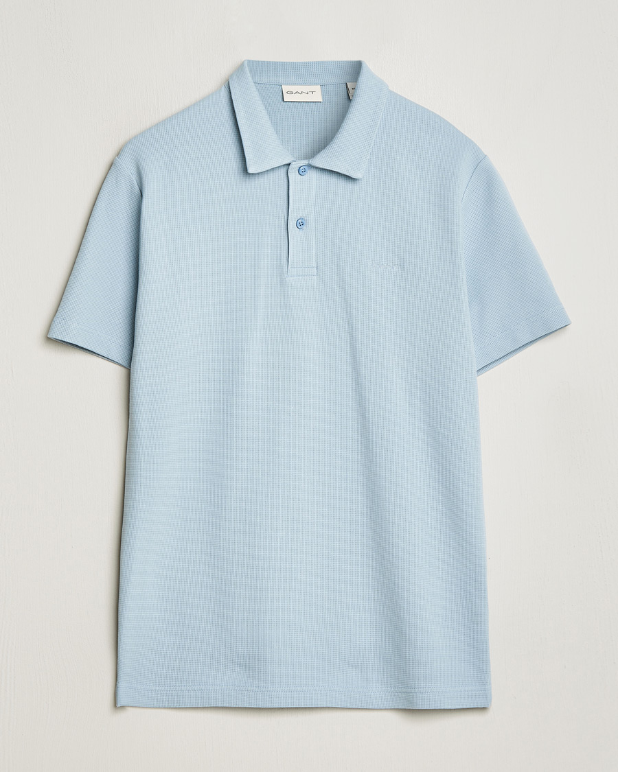 Herr | Pikéer | GANT | Waffle Textured Polo Dove Blue
