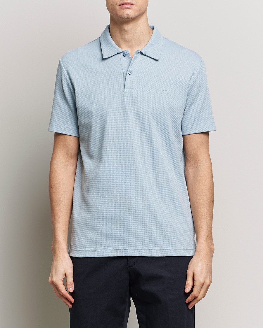 Herr | Pikéer | GANT | Waffle Textured Polo Dove Blue