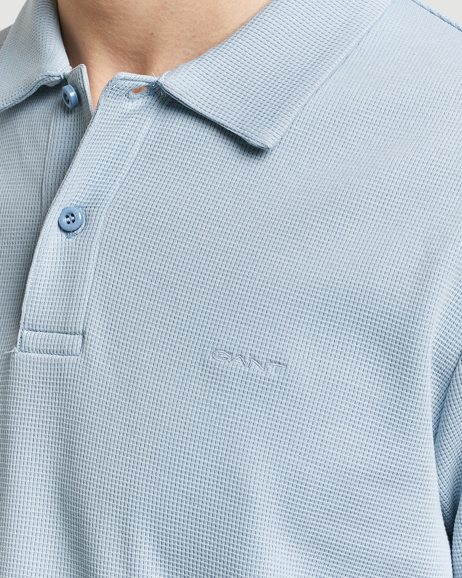 Herr | Pikéer | GANT | Waffle Textured Polo Dove Blue