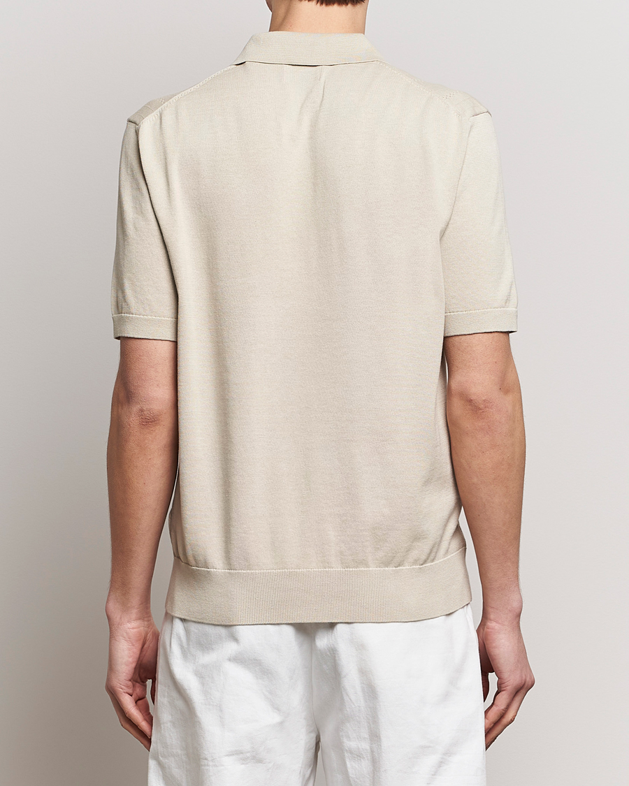 Herr | Pikéer | GANT | Pointelle Structured Knitted Polo Silky Beige