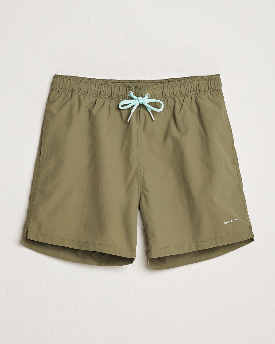 Herr | Badbyxor | GANT | Basic Swimshorts Juniper Green