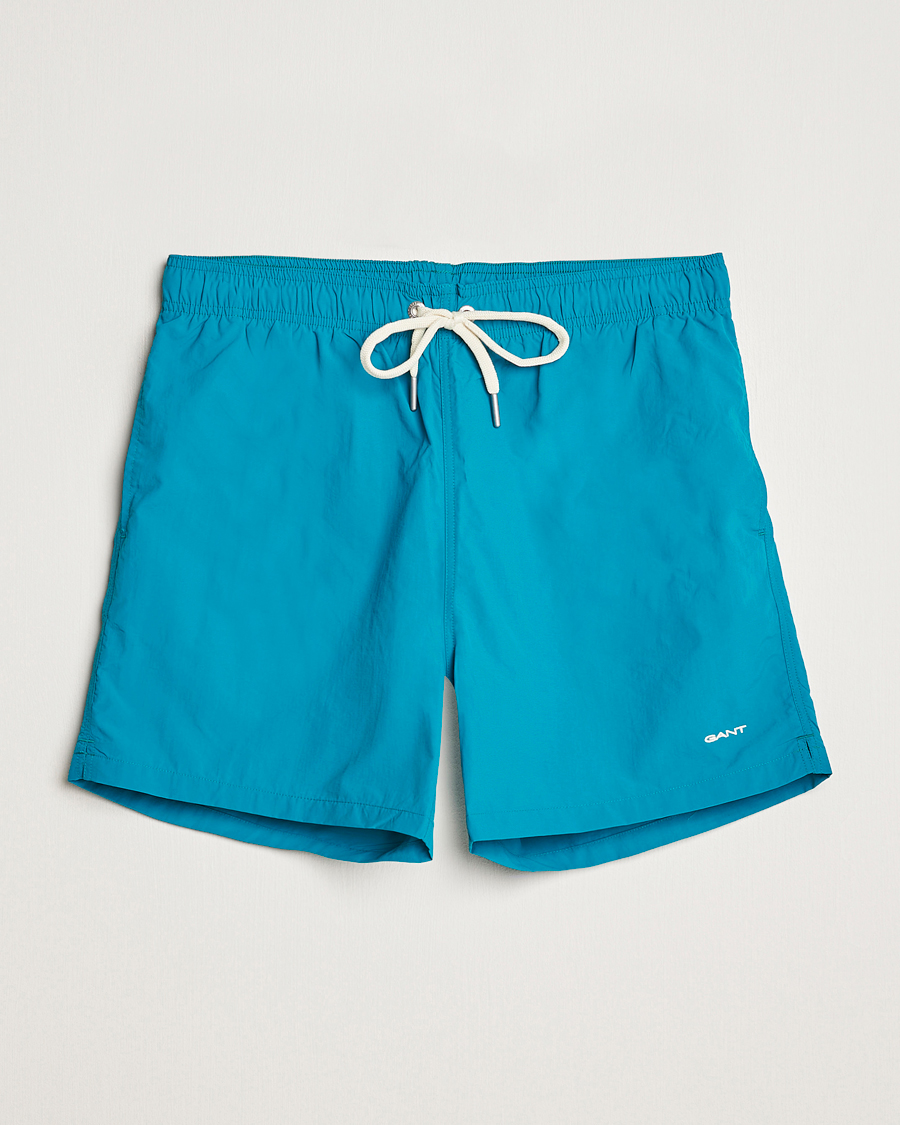 Herr | Badbyxor | GANT | Basic Swimshorts Ocean Turquoise