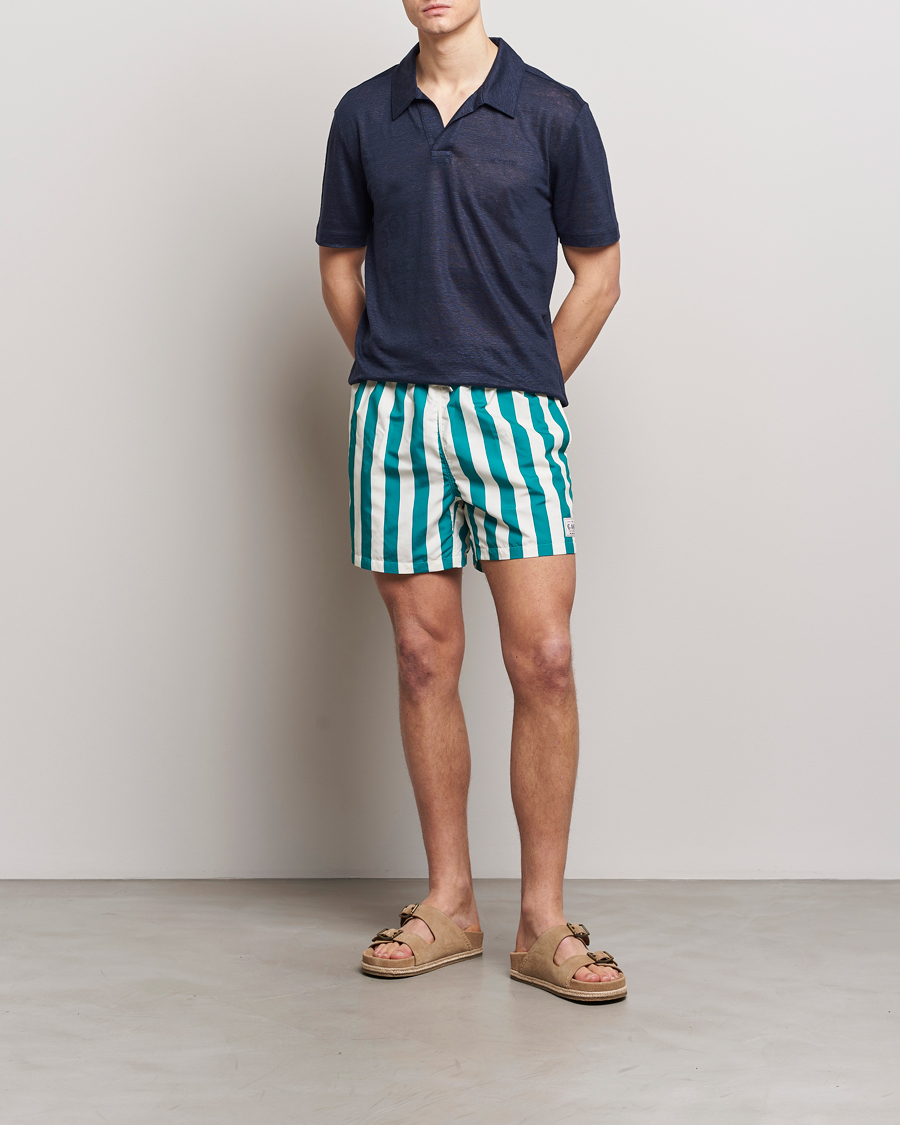 Herr | Badbyxor | GANT | Blockstriped Swimshorts Ocean Turquoise