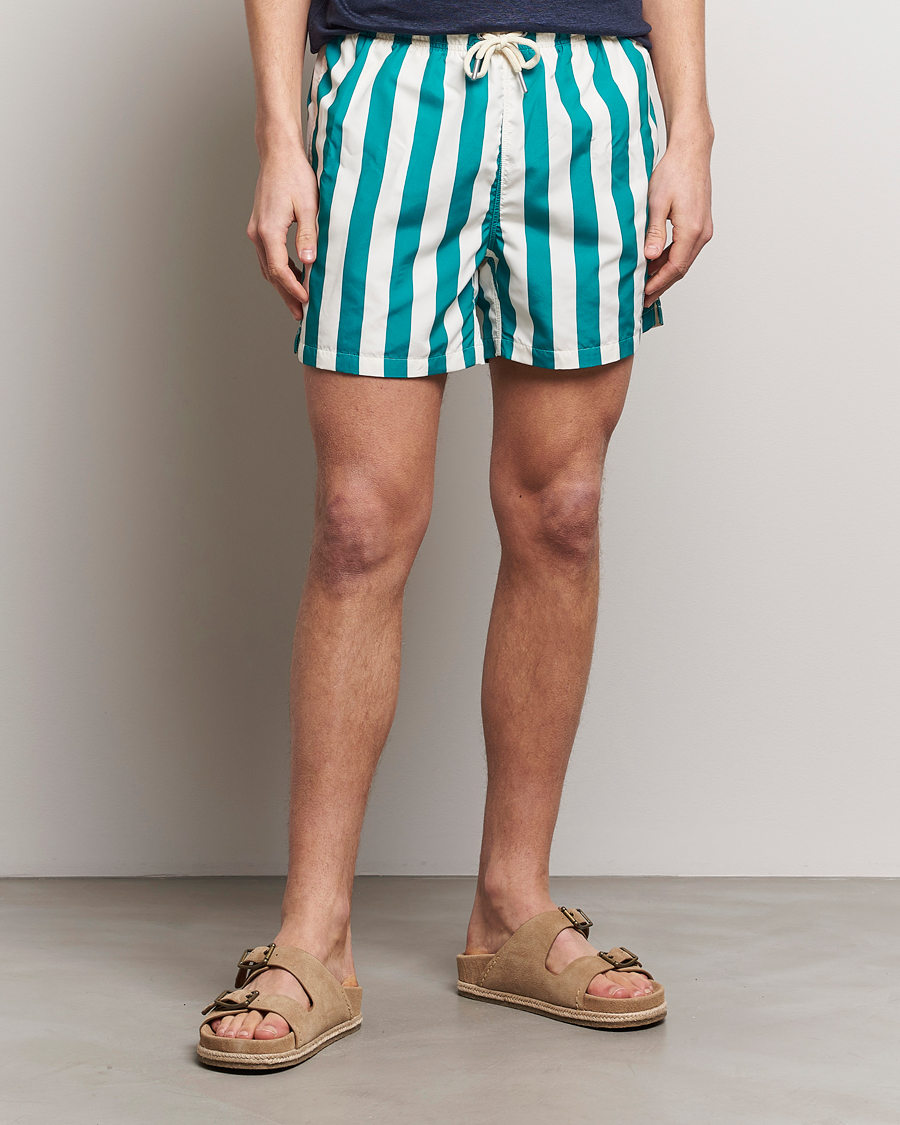 Herr | Badbyxor | GANT | Blockstriped Swimshorts Ocean Turquoise