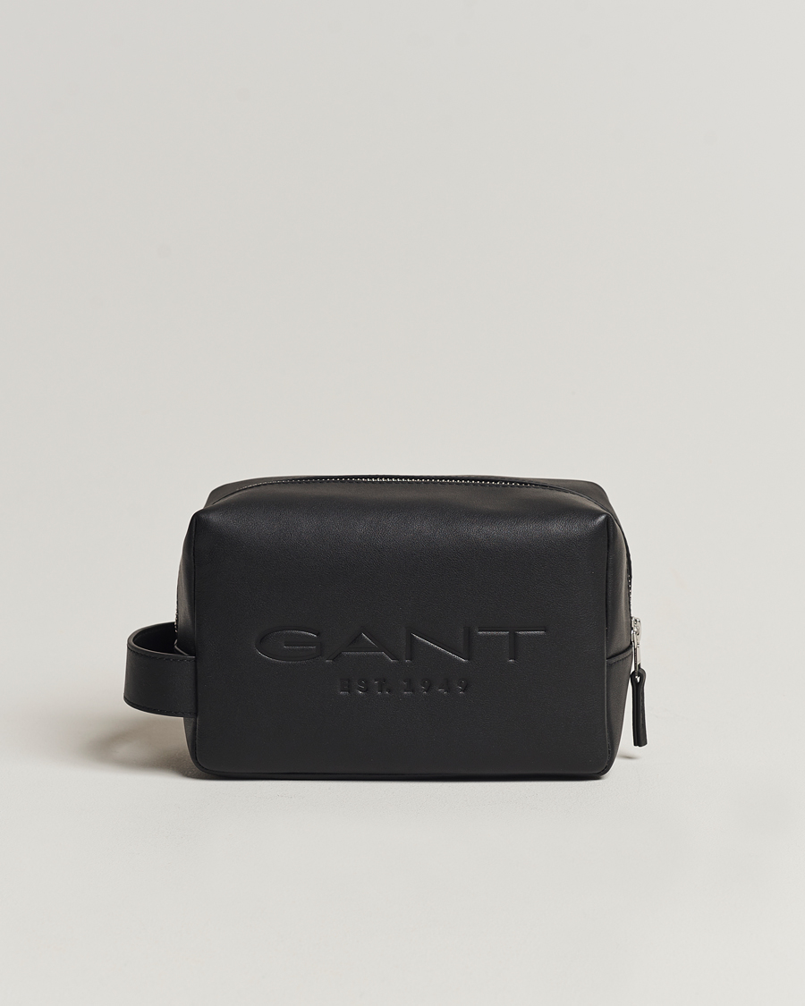 Herr | GANT Leather Wash Bag Black | GANT | Leather Wash Bag Black