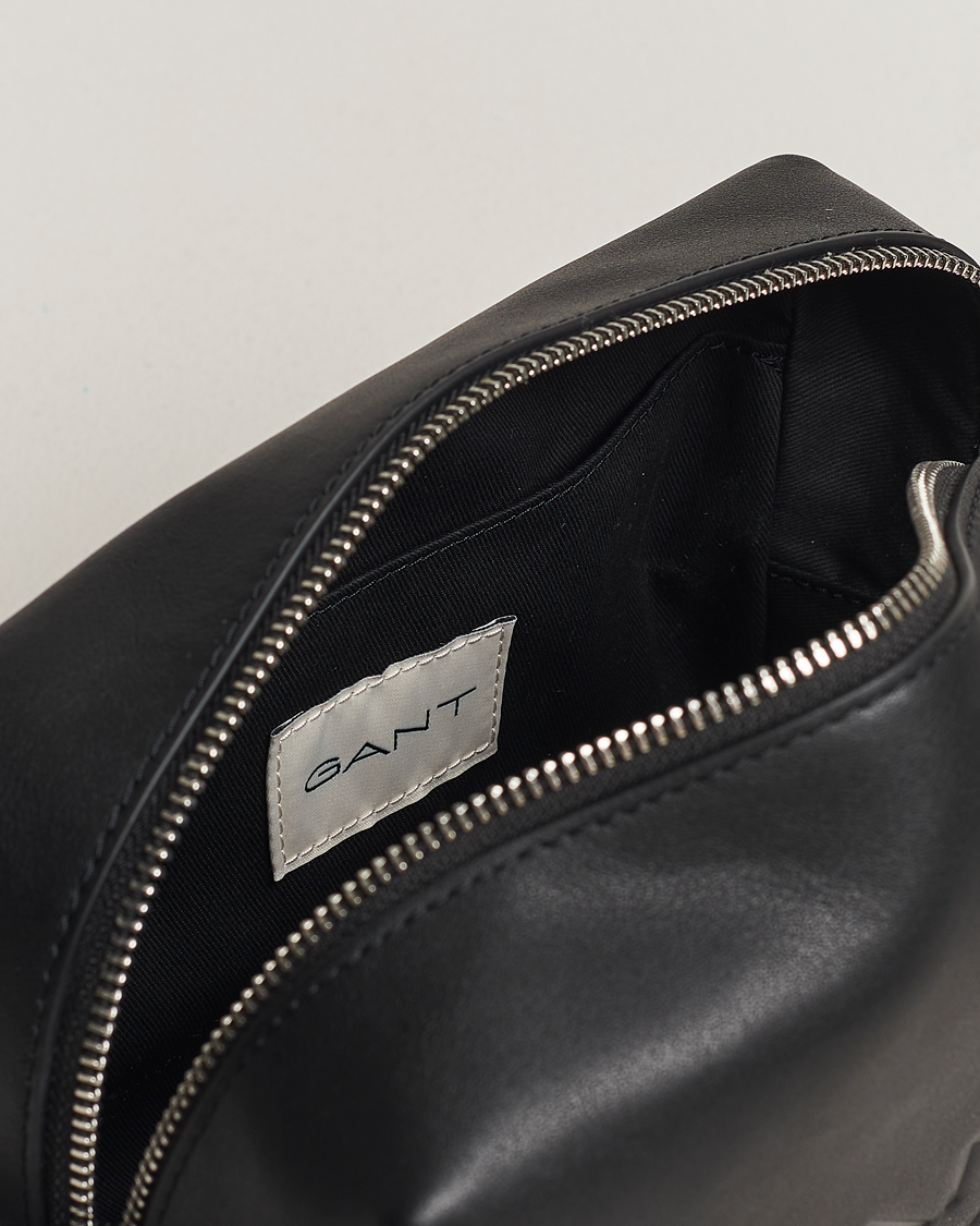 Herr | GANT Leather Wash Bag Black | GANT | Leather Wash Bag Black