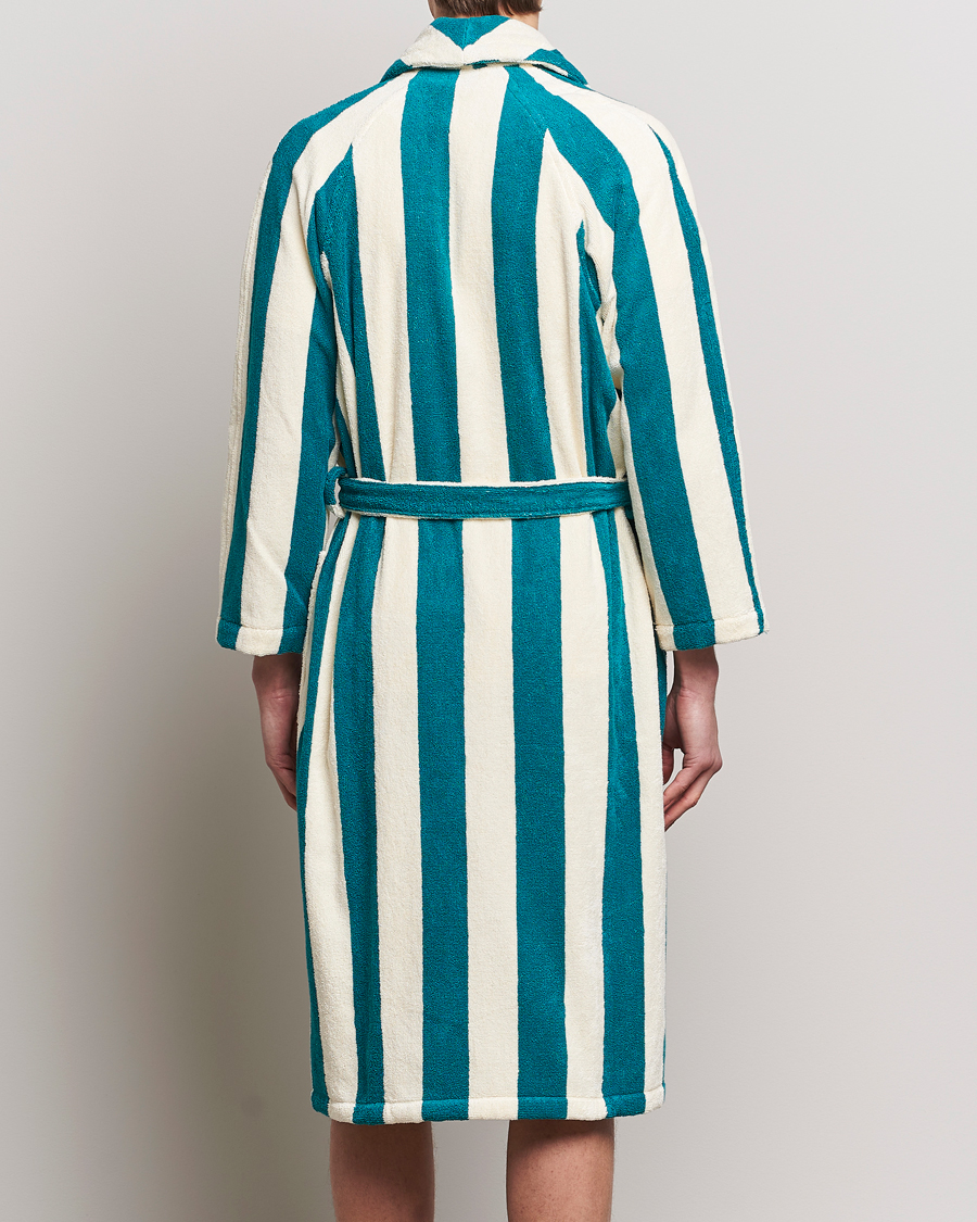 Herr | Pyjamas & Morgonrockar | GANT | Striped Robe Ocean Turquoise/White