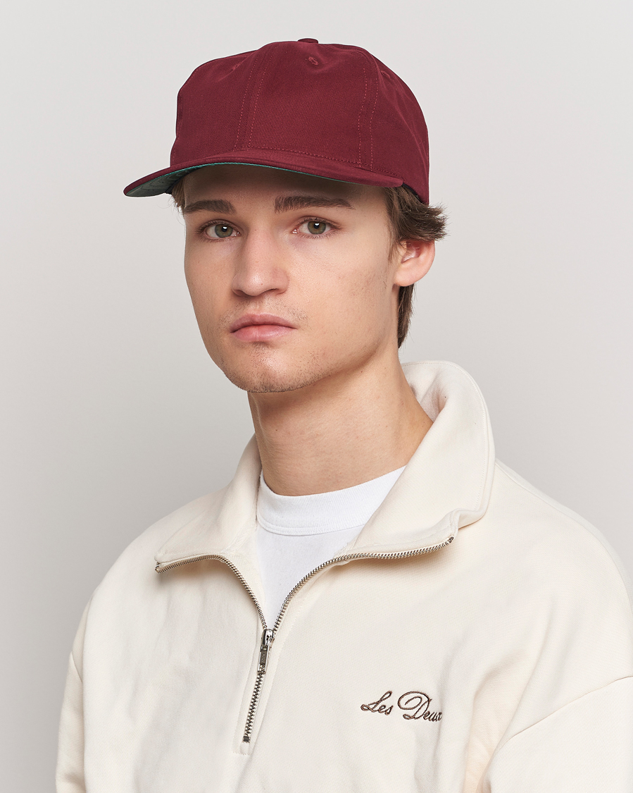 Herr | Hattar & kepsar | Ebbets Field Flannels | Made in USA Unlettered Cotton Cap Burgundy