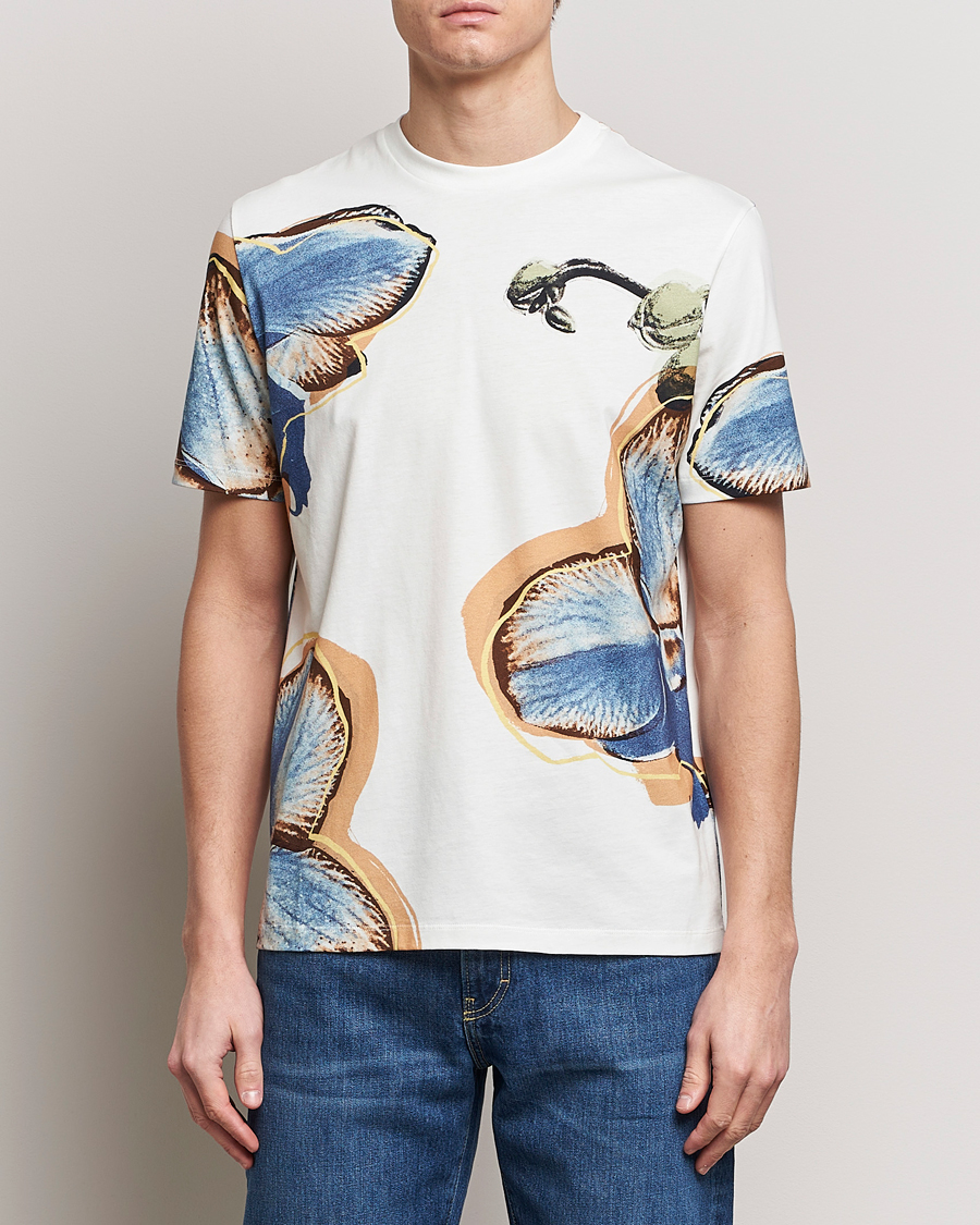 Herr | T-Shirts | Paul Smith | Organic Cotton Printed Orchid T-Shirt White