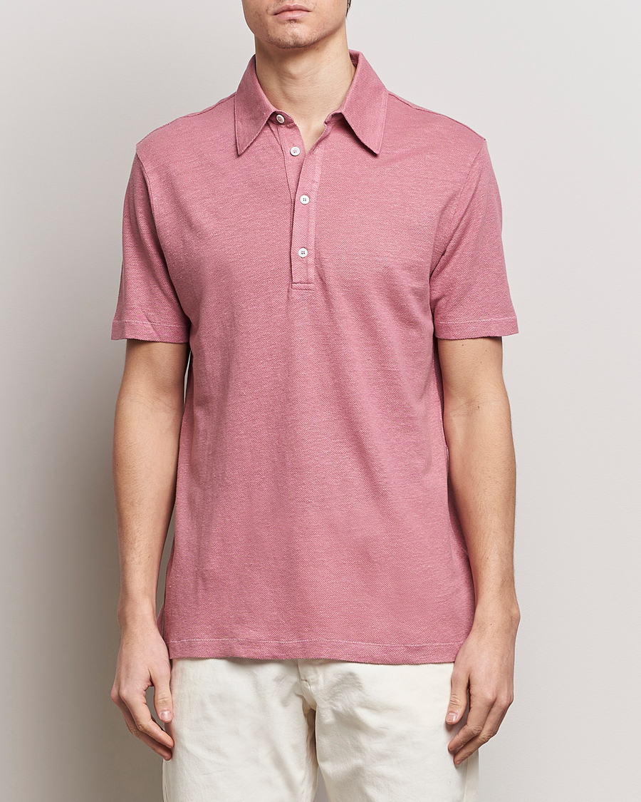 Herr | Kortärmade pikéer | Paul Smith | Linen Polo Pink