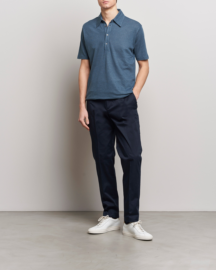 Herr | Pikéer | Paul Smith | Linen Polo Blue