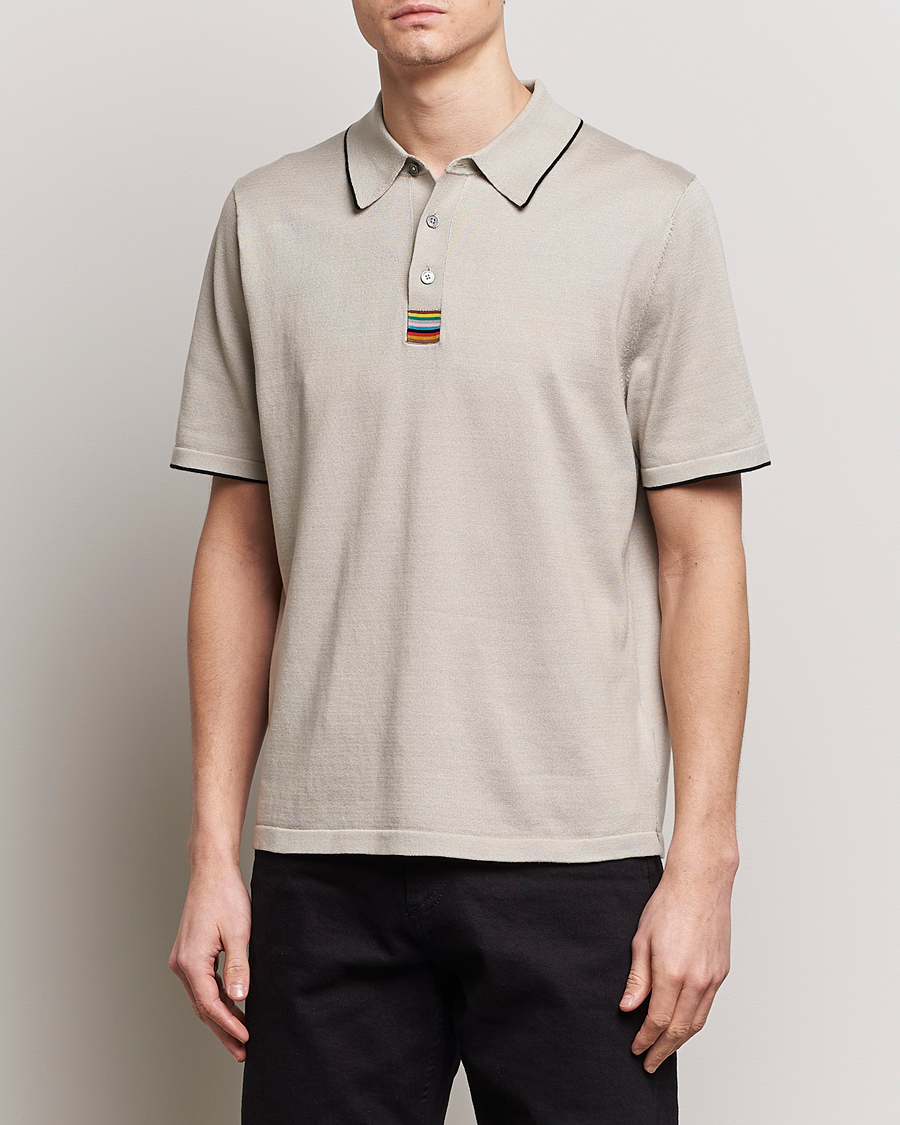 Herr |  | Paul Smith | Knitted Cotton Polo Greige