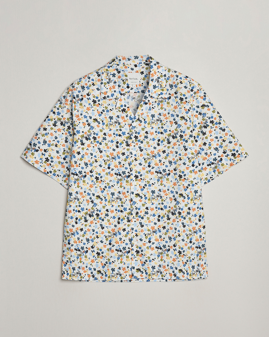 Herr | Skjortor | Paul Smith | Printed Flower Resort Short Sleeve Shirt White