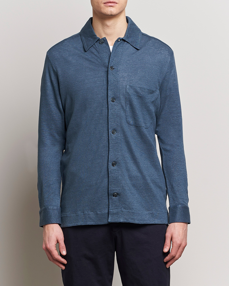 Herr | Best of British | Paul Smith | Linen Jersey Shirt Blue