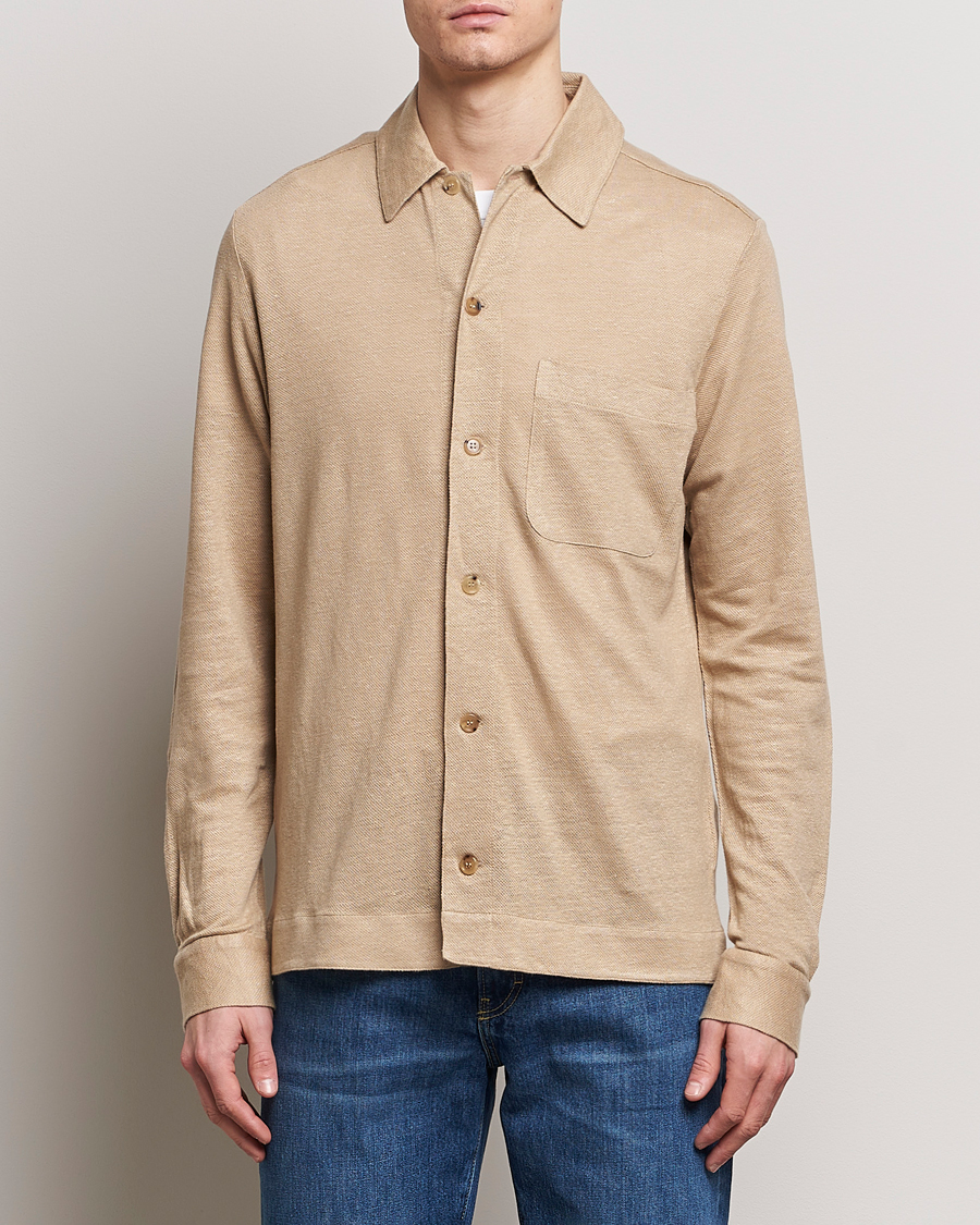 Herr | Linneskjortor | Paul Smith | Linen Jersey Shirt Beige