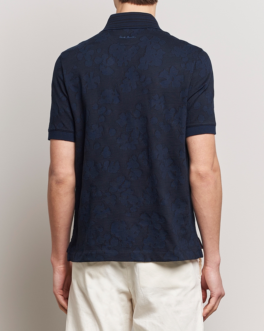 Herr | Skjortor | Paul Smith | Floral Jacquard Short Sleeve Shirt Navy