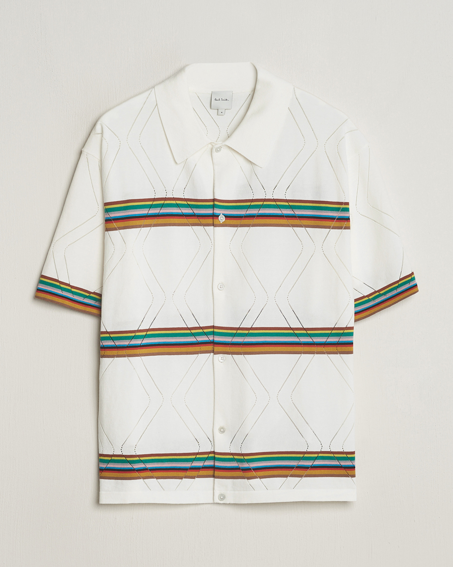 Herr | Skjortor | Paul Smith | Cotton Knitted Short Sleeve Shirt White