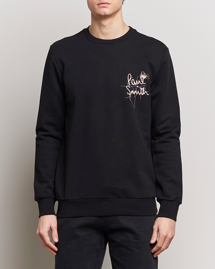 Herr | Realisation | Paul Smith | Logo Printed Crew Neck Sweatshirt Black