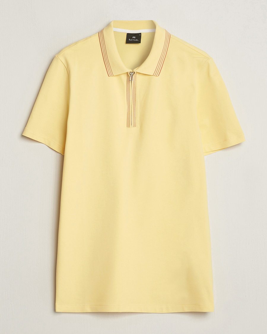 Herr | Pikéer | PS Paul Smith | Regular Fit Half Zip Polo Yellow