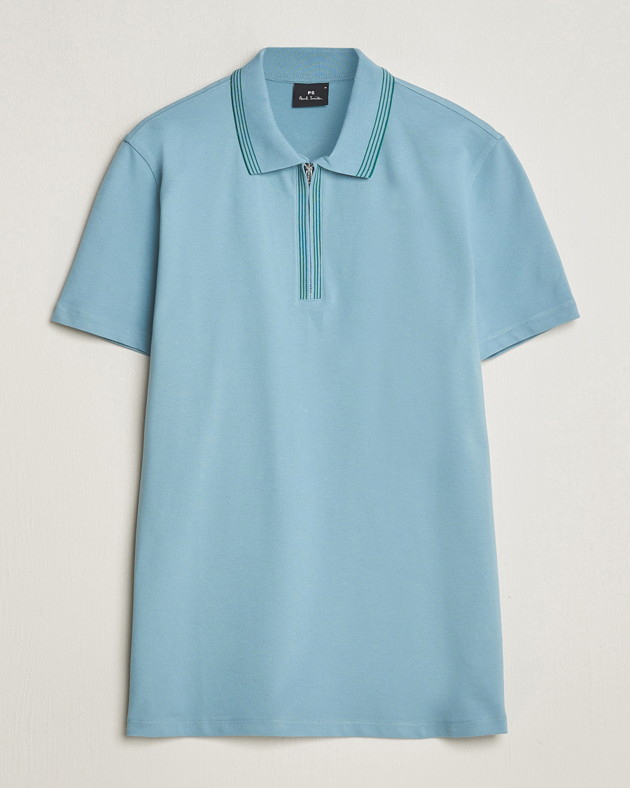 Herr | Pikéer | PS Paul Smith | Regular Fit Half Zip Polo Blue
