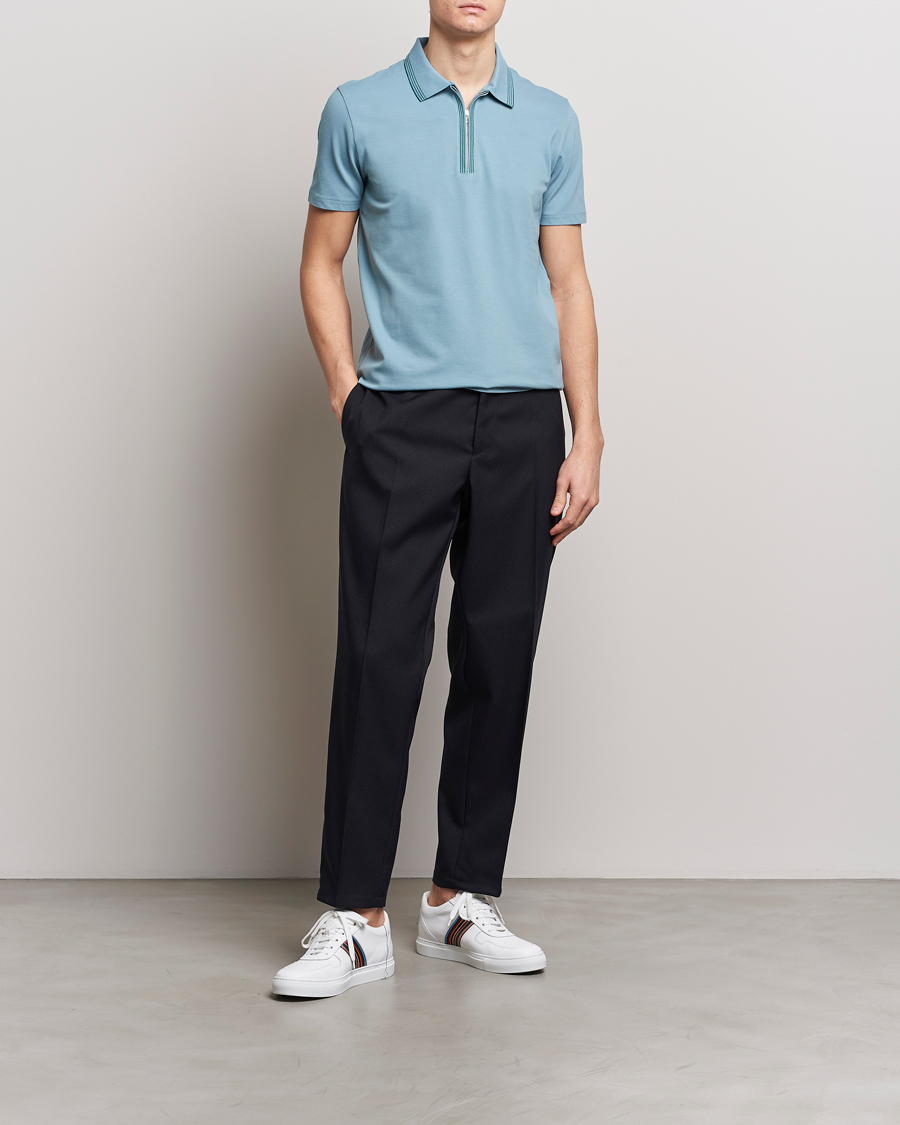 Herr | Pikéer | PS Paul Smith | Regular Fit Half Zip Polo Blue