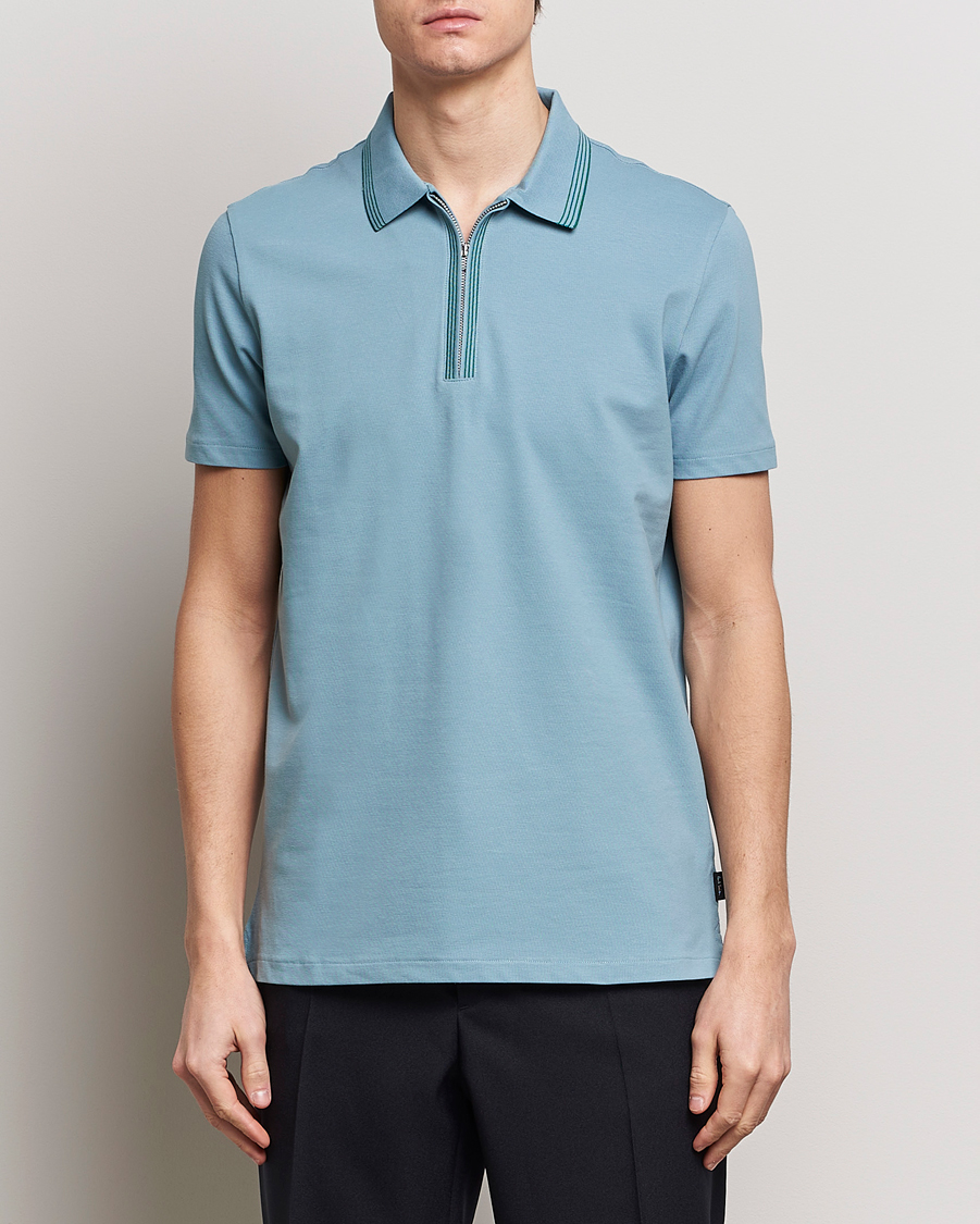 Herr | Avdelningar | PS Paul Smith | Regular Fit Half Zip Polo Blue