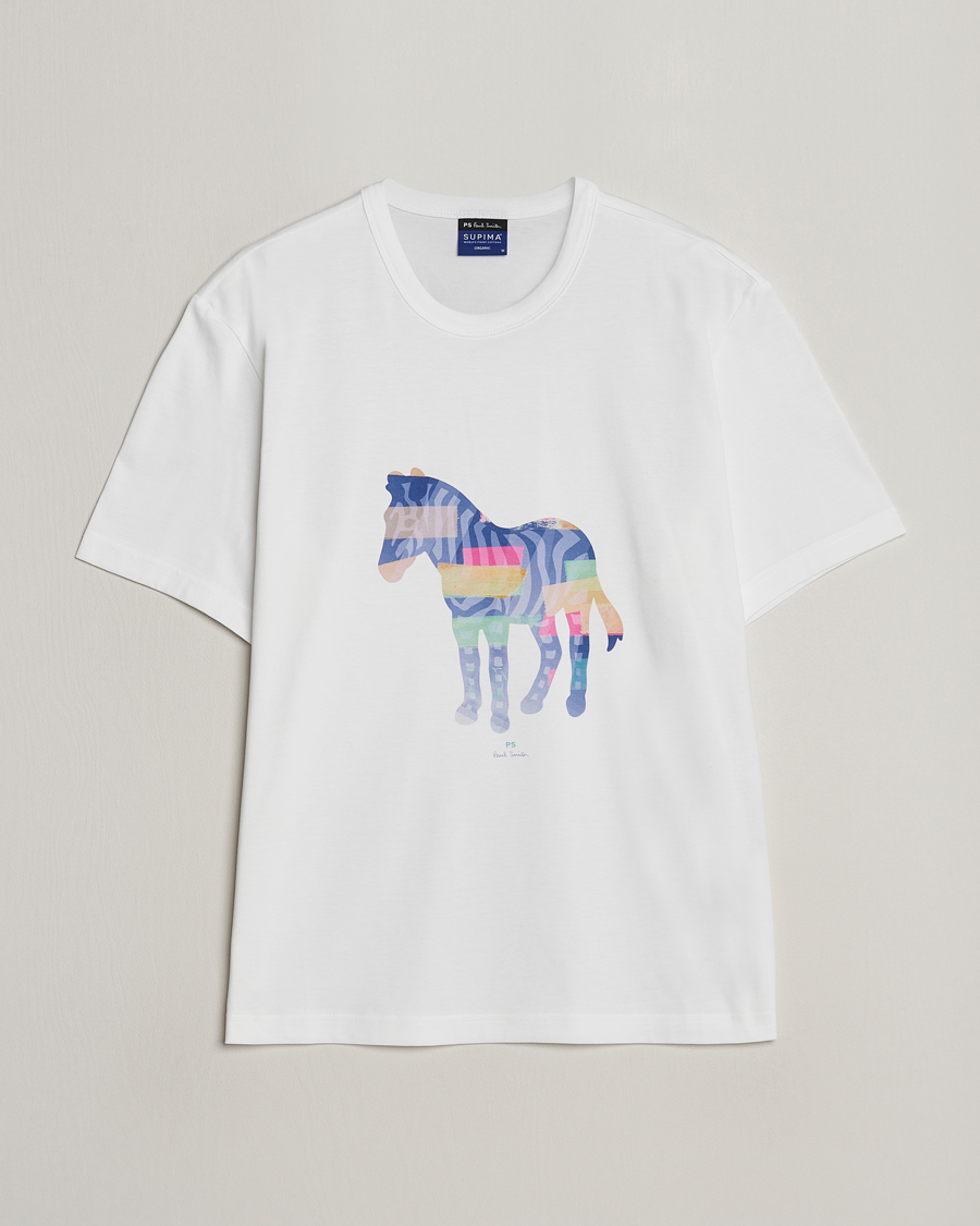 Herr | T-Shirts | PS Paul Smith | Organic Cotton Zebra Crew Neck T-Shirt White