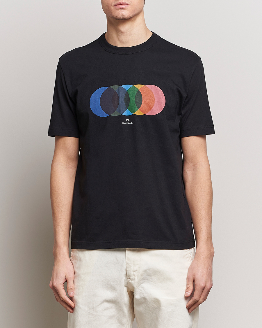 Herr | Svarta t-shirts | PS Paul Smith | Organic Cotton Circles Crew Neck T-Shirt Black