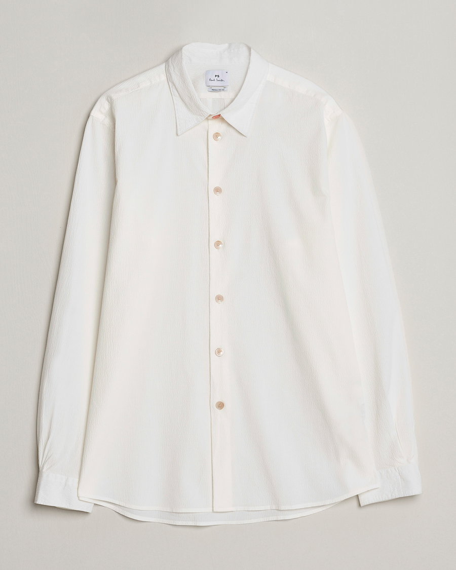 Herr | Skjortor | PS Paul Smith | Regular Fit Seersucker Shirt White