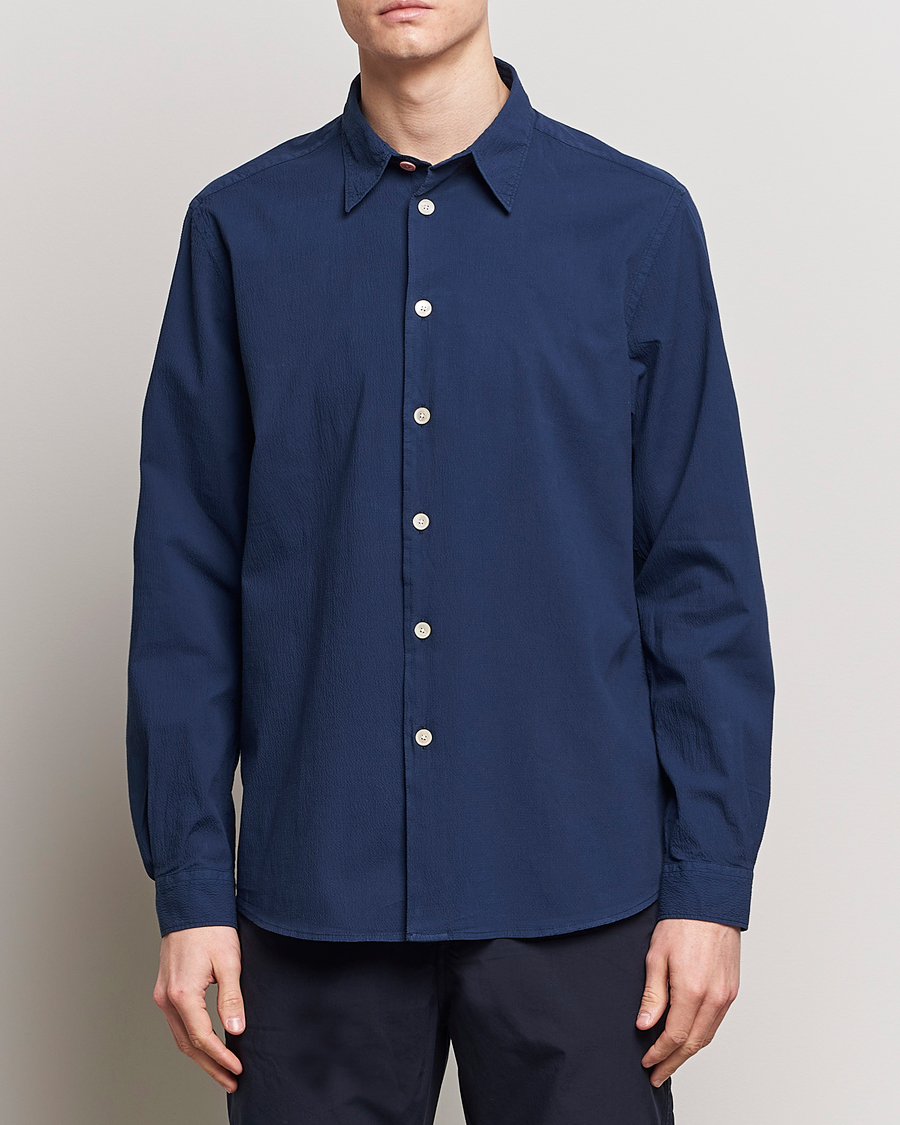 Herr | Kläder | PS Paul Smith | Regular Fit Seersucker Shirt Navy