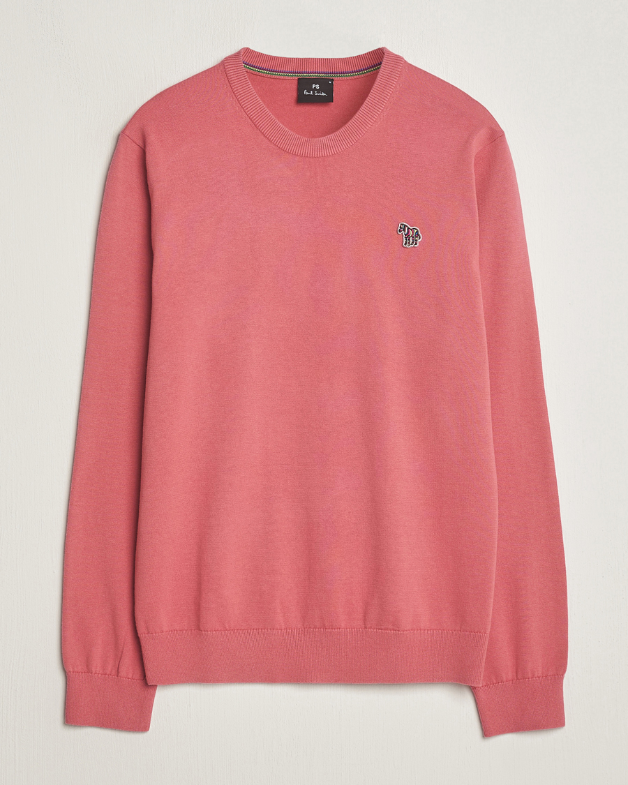 Herr | Tröjor | PS Paul Smith | Zebra Cotton Knitted Sweater Faded Pink
