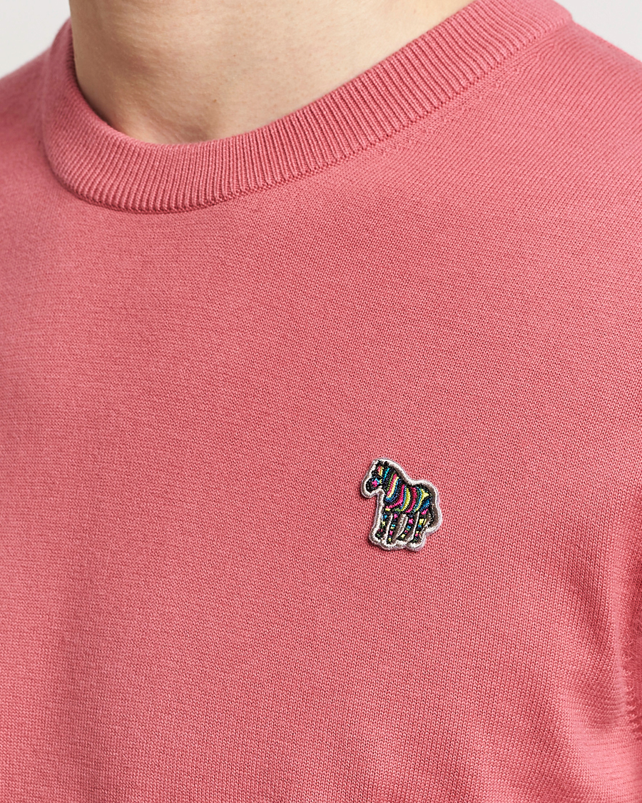 Herr | Tröjor | PS Paul Smith | Zebra Cotton Knitted Sweater Faded Pink