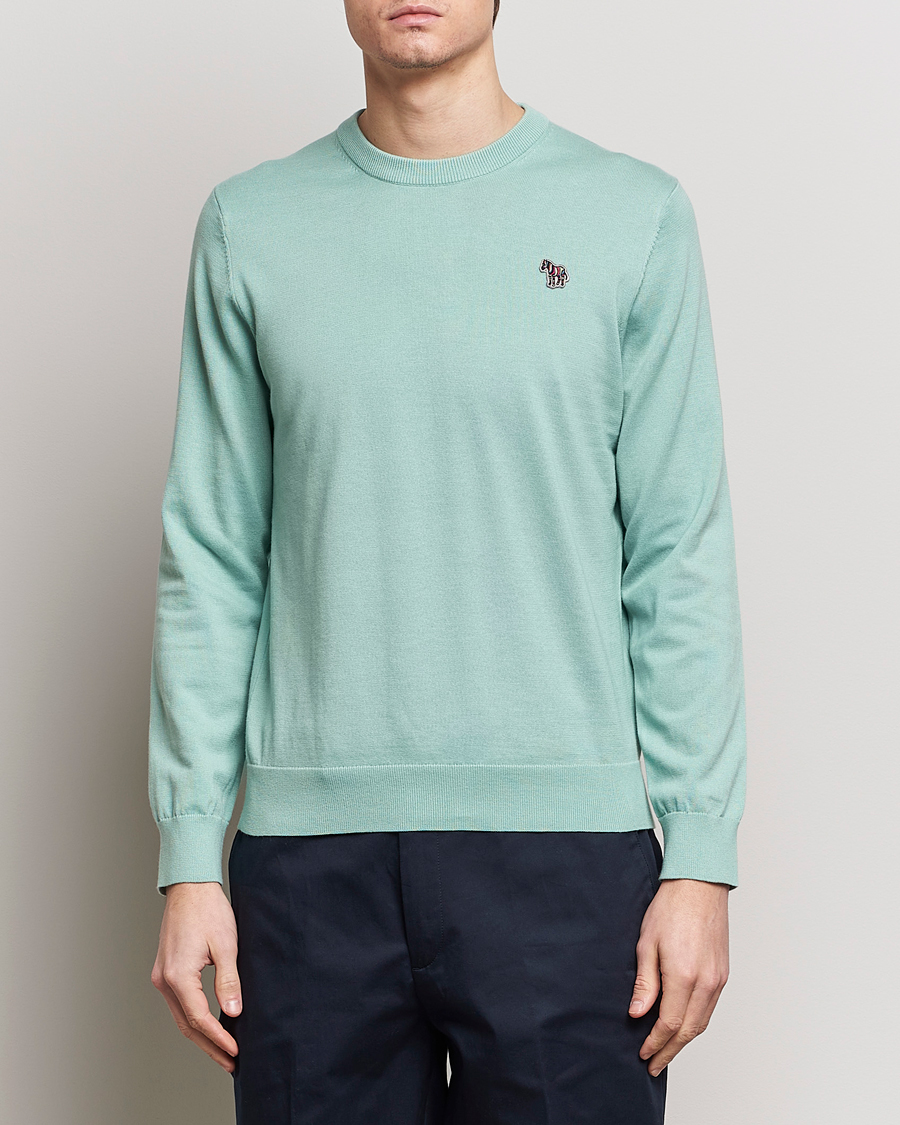 Herr | Rea kläder | PS Paul Smith | Zebra Cotton Knitted Sweater Mint Green