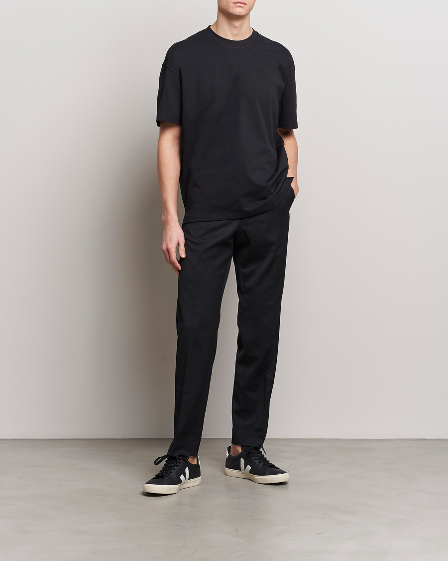 Herr | T-Shirts | Bread & Boxers | Textured Heavy Crew Neck T-Shirt Black