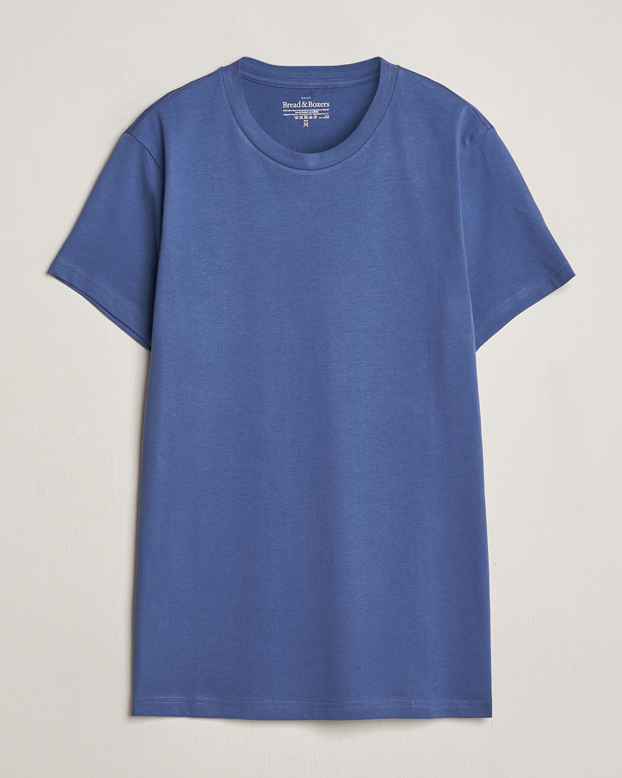 Herr | T-Shirts | Bread & Boxers | Crew Neck Regular T-Shirt Denim Blue
