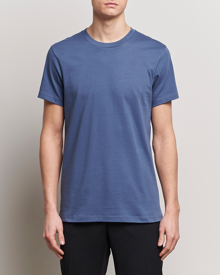 Herr | T-Shirts | Bread & Boxers | Crew Neck Regular T-Shirt Denim Blue