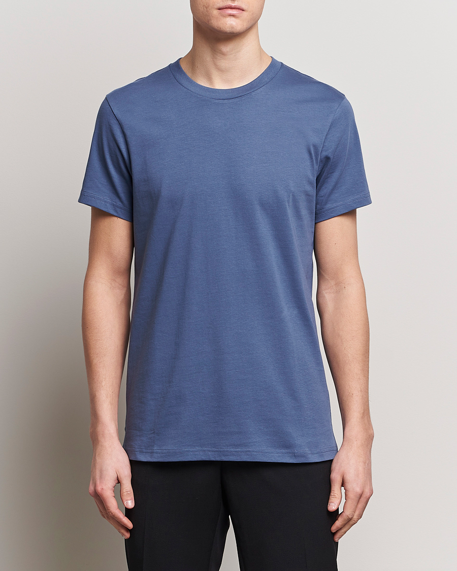 Herr |  | Bread & Boxers | Heavy Cotton Crew Neck T-Shirt Denim Blue