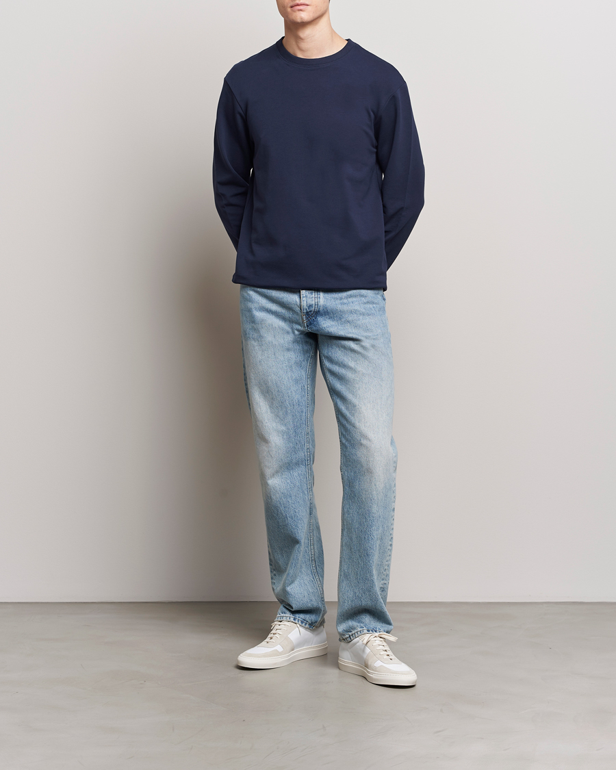 Herr | Tröjor | Bread & Boxers | Loungewear Crew Neck Sweatshirt Navy Blue