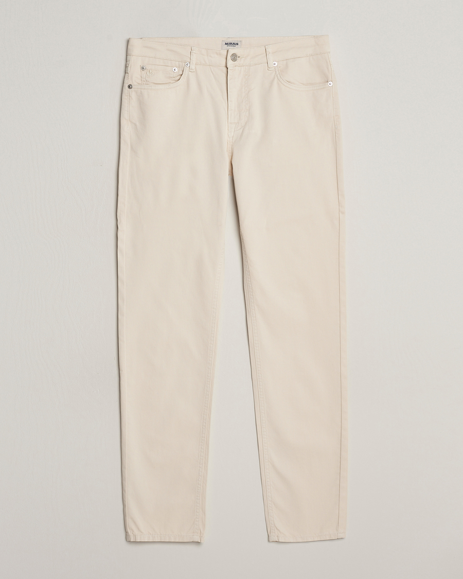 Herr | Byxor | Morris | James Structured 5-Pocket Trousers Off White