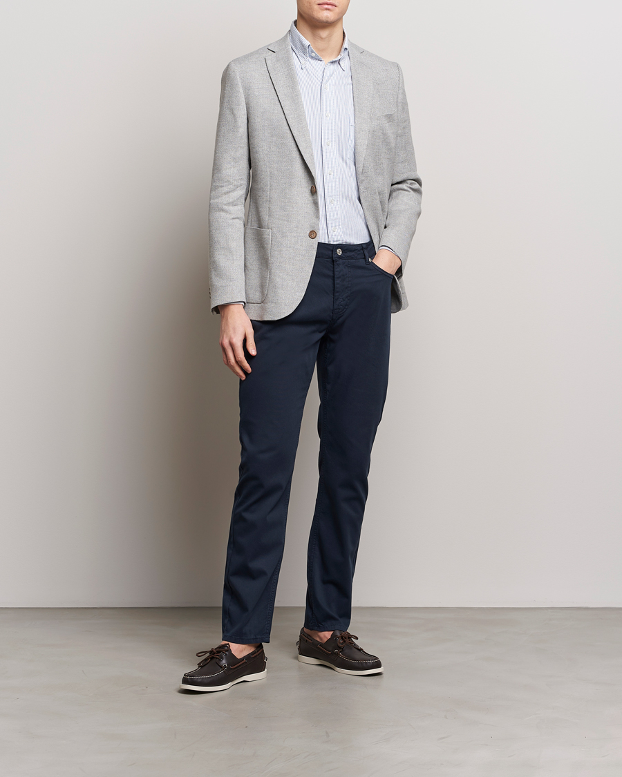 Herr | Byxor | Morris | James Structured 5-Pocket Trousers Blue