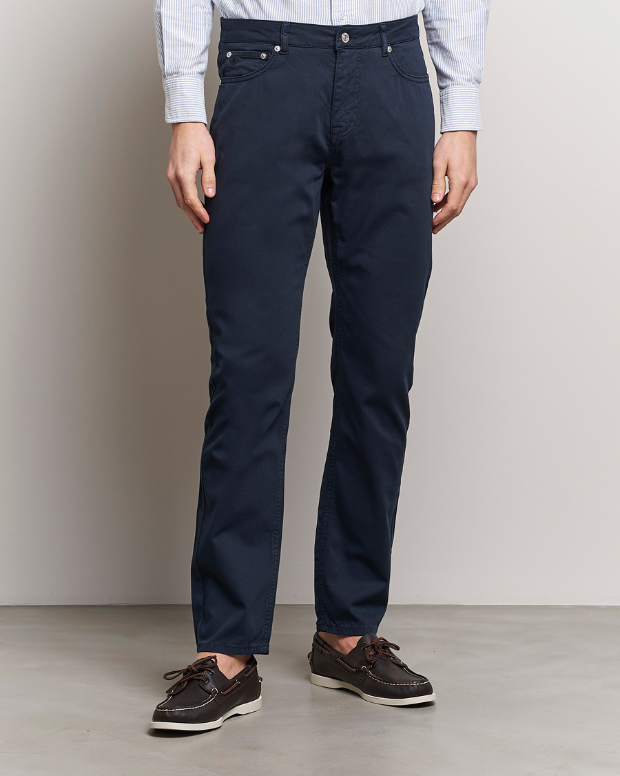 Herr | Byxor | Morris | James Structured 5-Pocket Trousers Blue