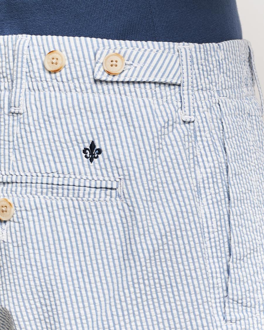 Herr | Byxor | Morris | Seersucker Summer Slacks Light Blue